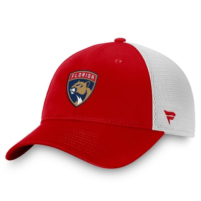 Florida Panthers Fanatics Core Primary Logo Trucker Adjustable Hat - Red/White