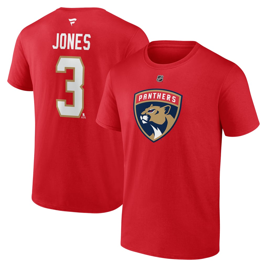 Seth Jones Florida Panthers Fanatics Authentic Stack Name & Number T-Shirt - Red