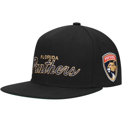 Florida Panthers Mitchell & Ness Core Team Script 2.0 Snapback Hat - Black