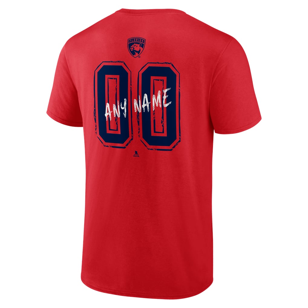 Florida Panthers  Hustle Personalized Name & Number T-Shirt - Red