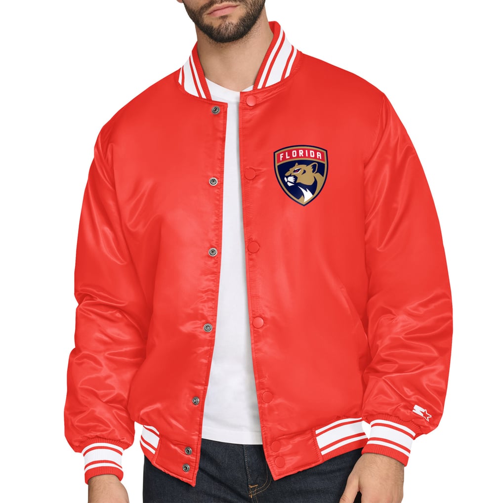 Florida Panthers Starter Triangle Satin Varsity Full-Snap Jacket - Red