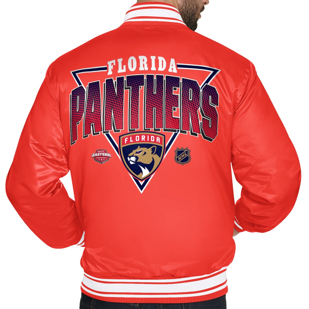 Florida Panthers Starter Triangle Satin Varsity Full-Snap Jacket - Red