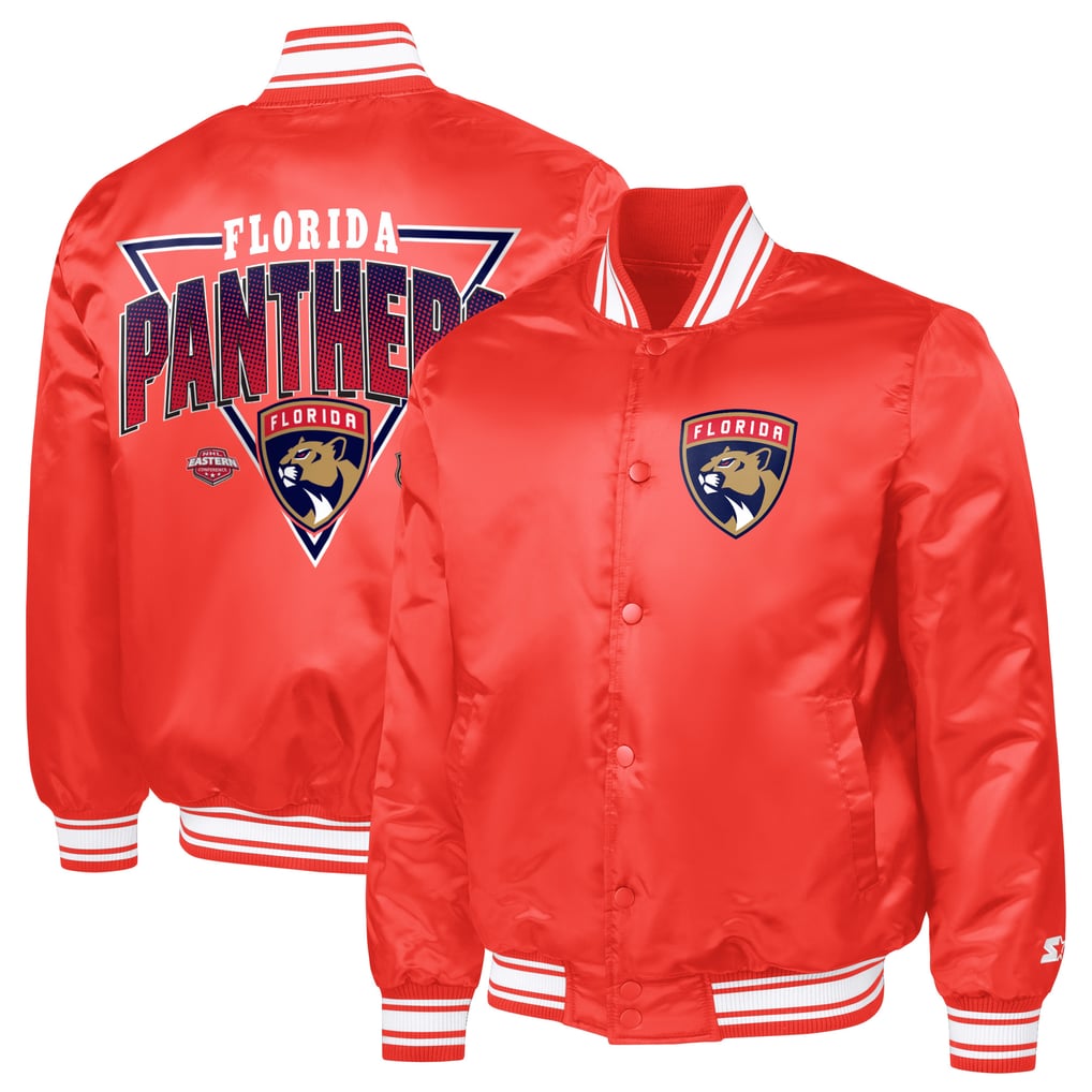 Florida Panthers Starter Triangle Satin Varsity Full-Snap Jacket - Red