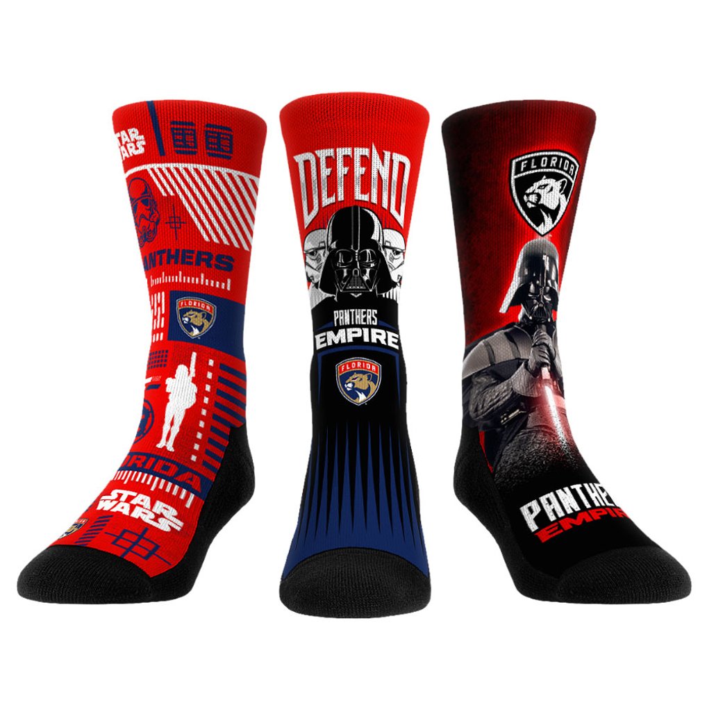 Darth Vader & Stormtrooper Florida Panthers Rock Em Socks Star Wars Three-Pack Crew Socks Set
