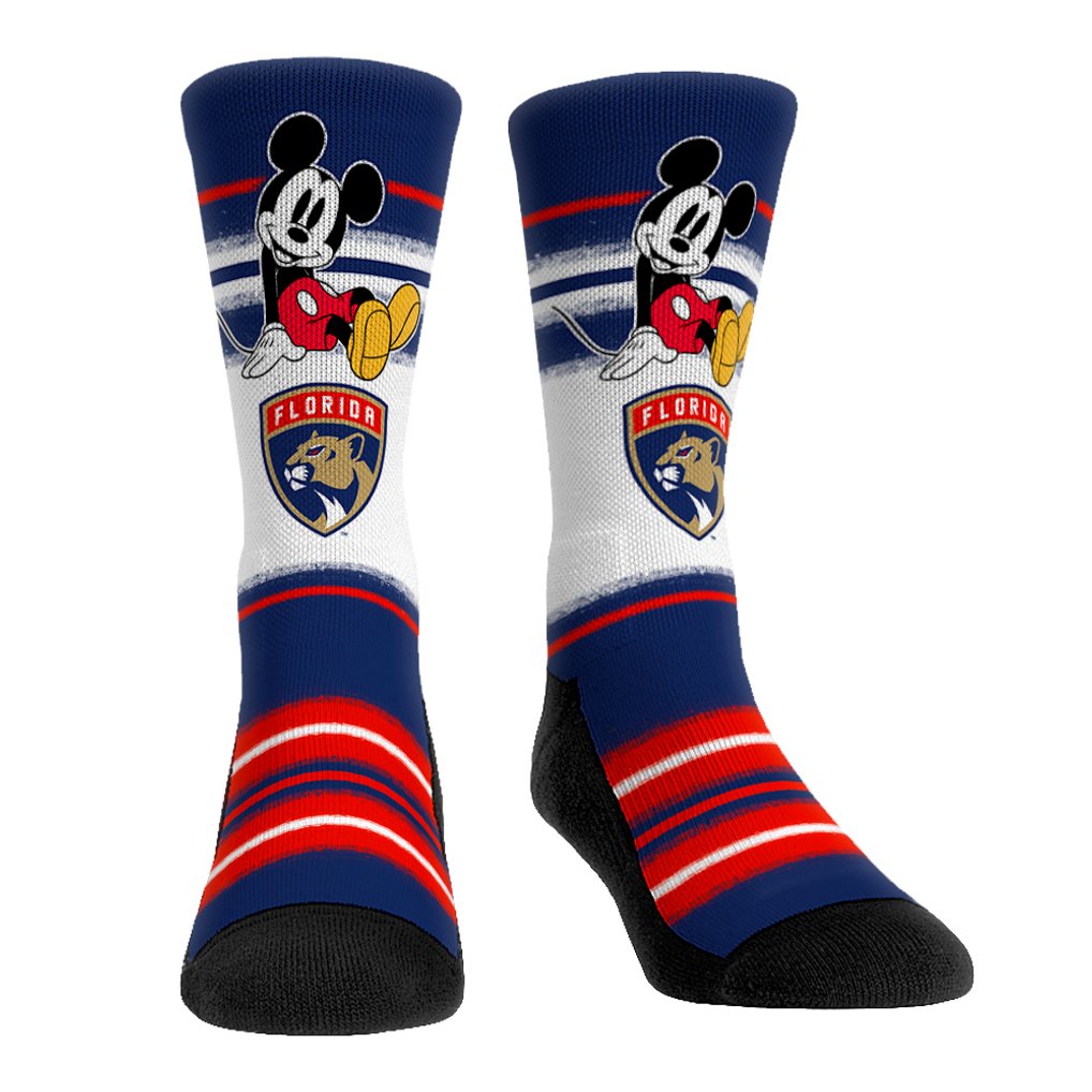 Mickey Mouse Florida Panthers Rock Em Socks Unisex Three-Pack Crew Socks Set - Navy
