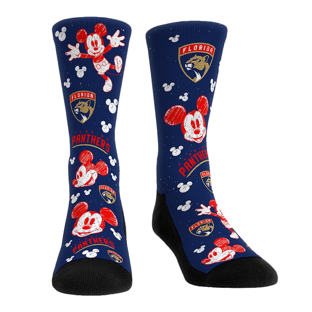Mickey Mouse Florida Panthers Rock Em Socks Unisex Three-Pack Crew Socks Set - Navy