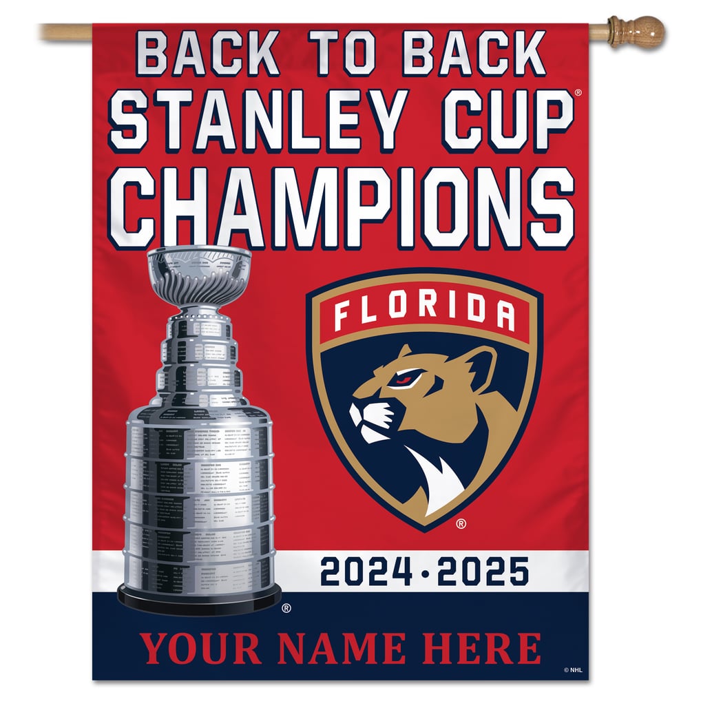 Florida Panthers WinCraft Back-To-Back Stanley Cup Champions 27" x 37" Personalized Vertical Banner