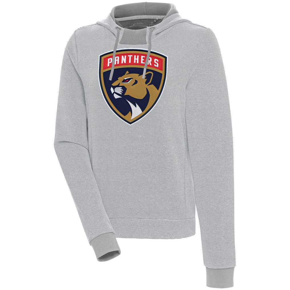  Florida Panthers Antigua Women's Axe Bunker Tri-Blend Pullover Hoodie - Gray