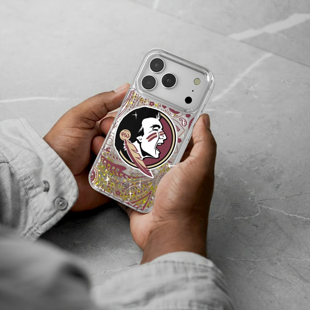 Florida State Seminoles iPhone Glitter Paisley Design Case