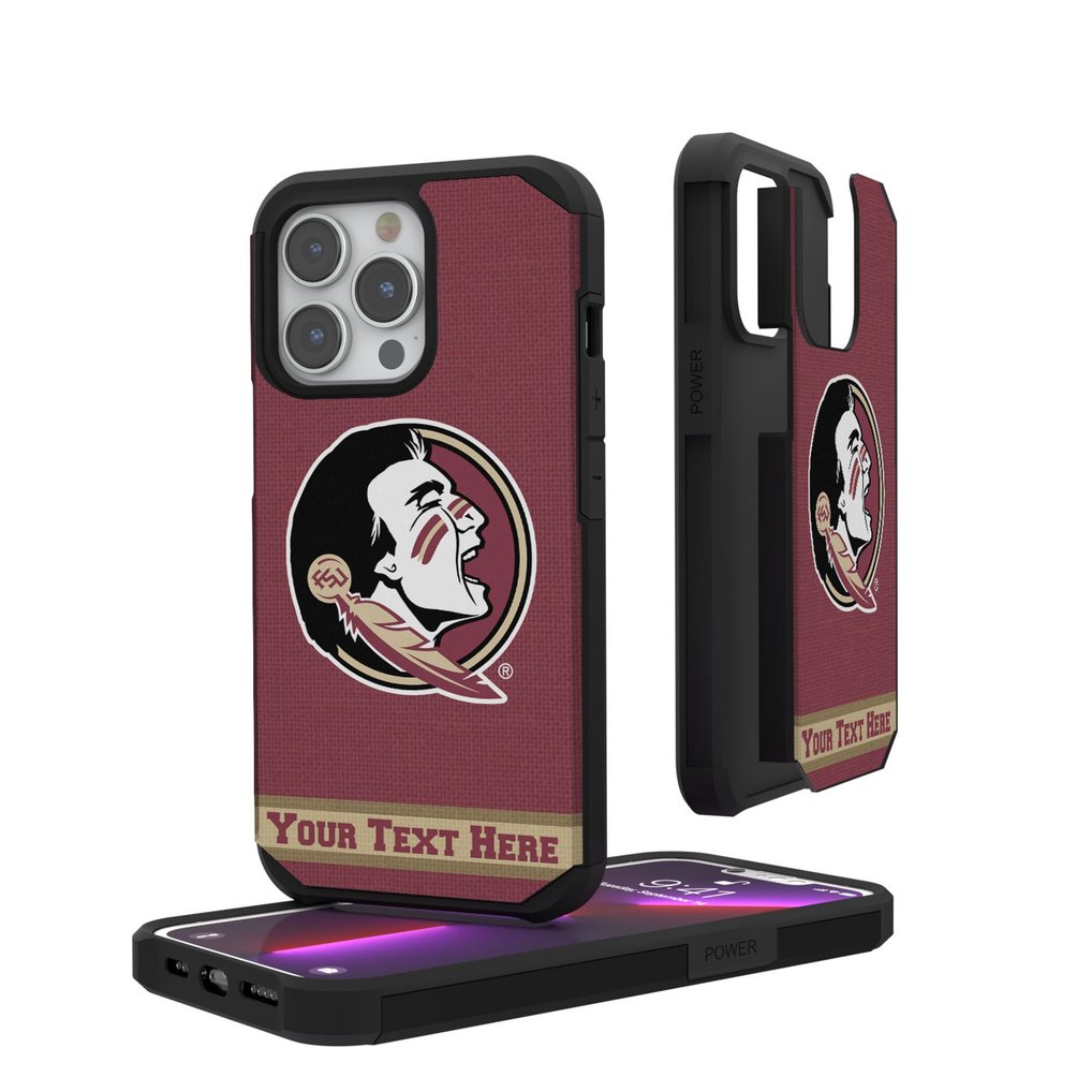 Florida State Seminoles iPhone Stripe Personalized Rugged Case