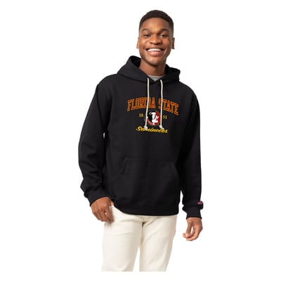 Florida State Seminoles League Collegiate Wear Arch Script Essential Fleece 2.0 Pullover Hoodie - Black