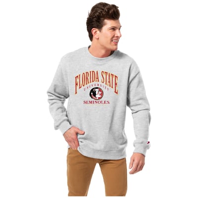 Florida State Seminoles League Collegiate Wear Tall Arch Essential 2.0 Pullover Sweatshirt - Heather Gray