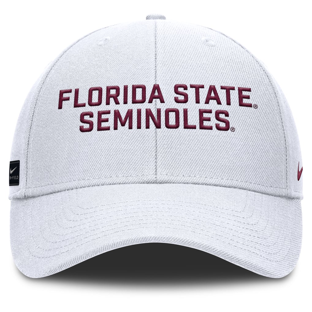 Florida State Seminoles Nike 2025 Sideline Rise Practice Adjustable Hat - White