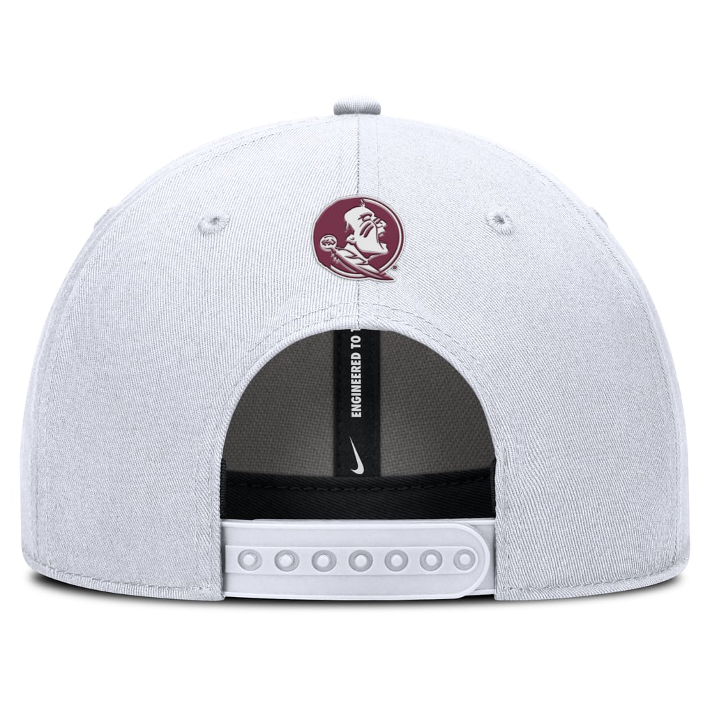 Florida State Seminoles Nike 2025 Sideline Rise Practice Adjustable Hat - White