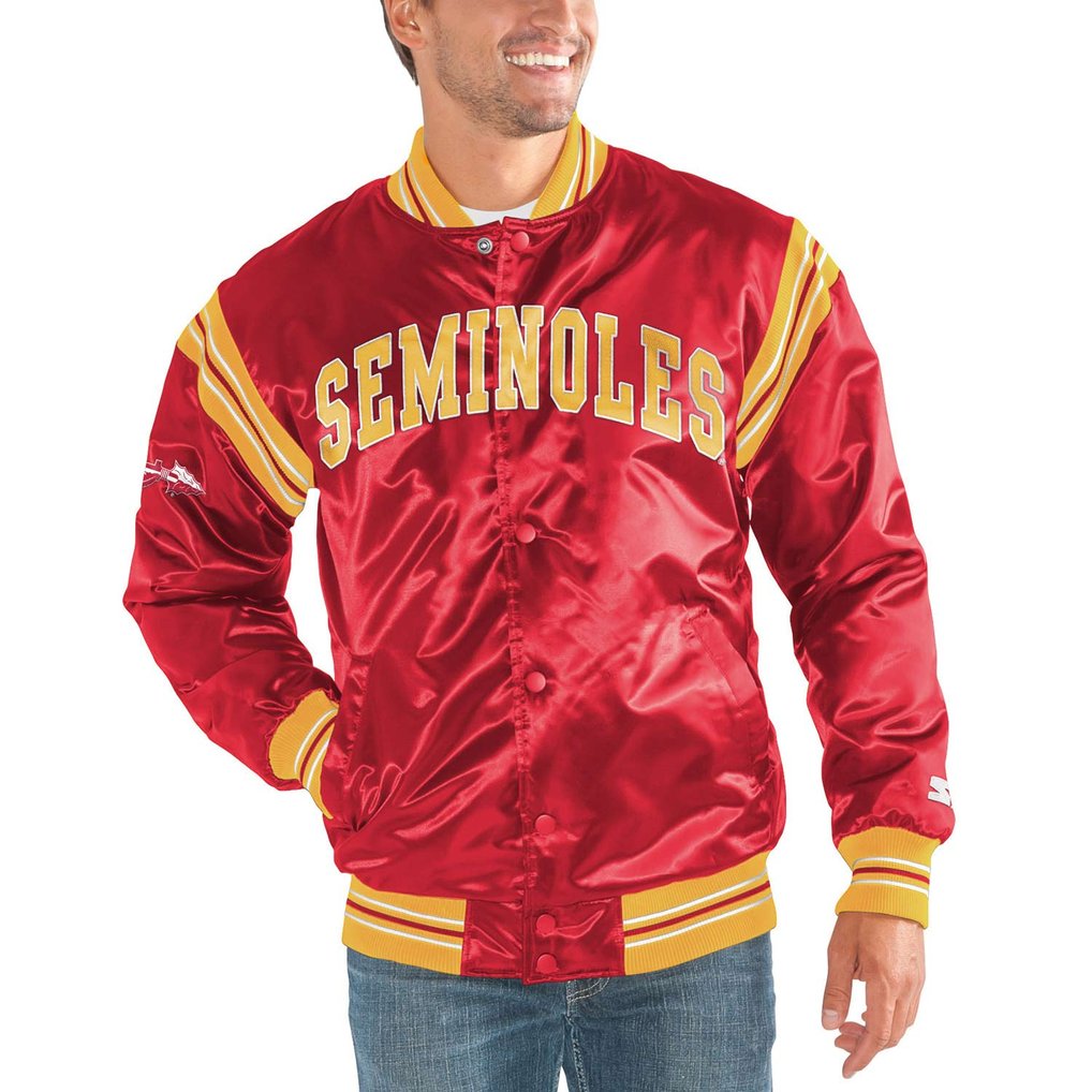 Florida State Seminoles Starter The Enforcer Satin Full-Button Jacket - Garnet