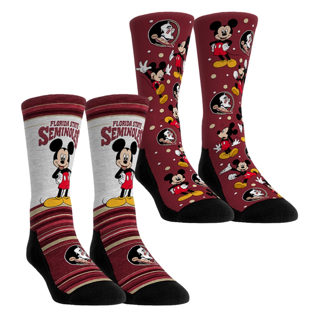 Florida State Seminoles Rock Em Socks Unisex Mickey Mouse Two-Pack Crew Socks Set