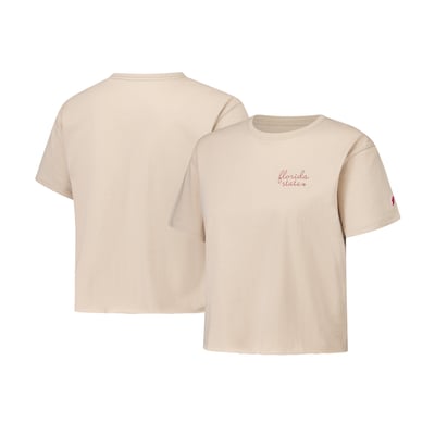 Florida State Seminoles League Collegiate Wear Women's Clothesline Cotton Midi T-Shirt - Tan