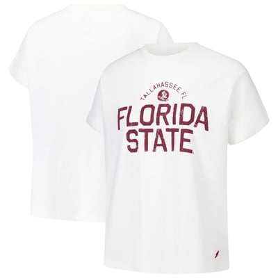 Florida State Seminoles League Collegiate Wear Women's Slub Rolled Cuff T-Shirt - White