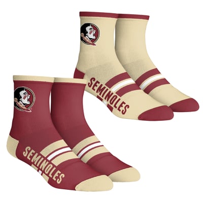  Florida State Seminoles Rock Em Socks Youth 2-Pack Multi Stripe Quarter Socks Set