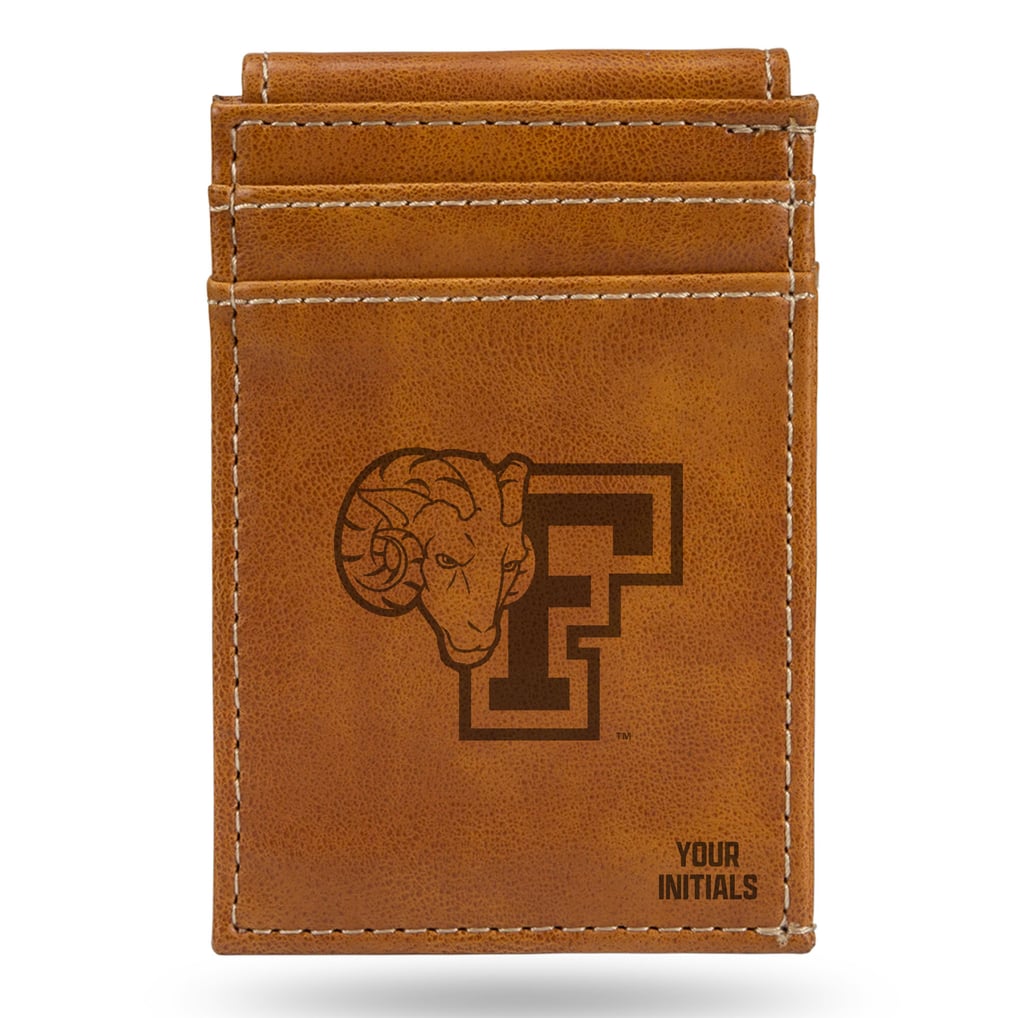 Fordham Rams Personalized Front Pocket Wallet - Brown