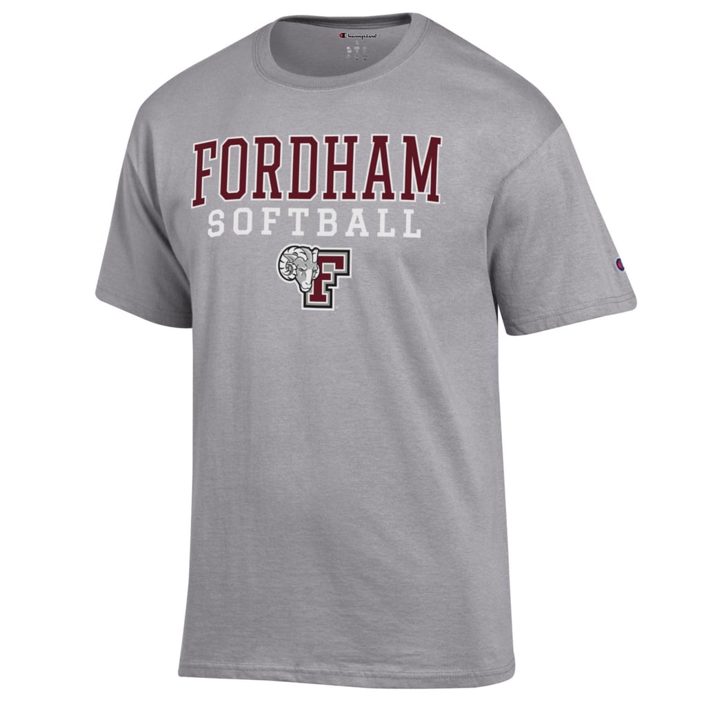  Fordham Rams Champion Stack Logo Softball Powerblend T-Shirt - Gray