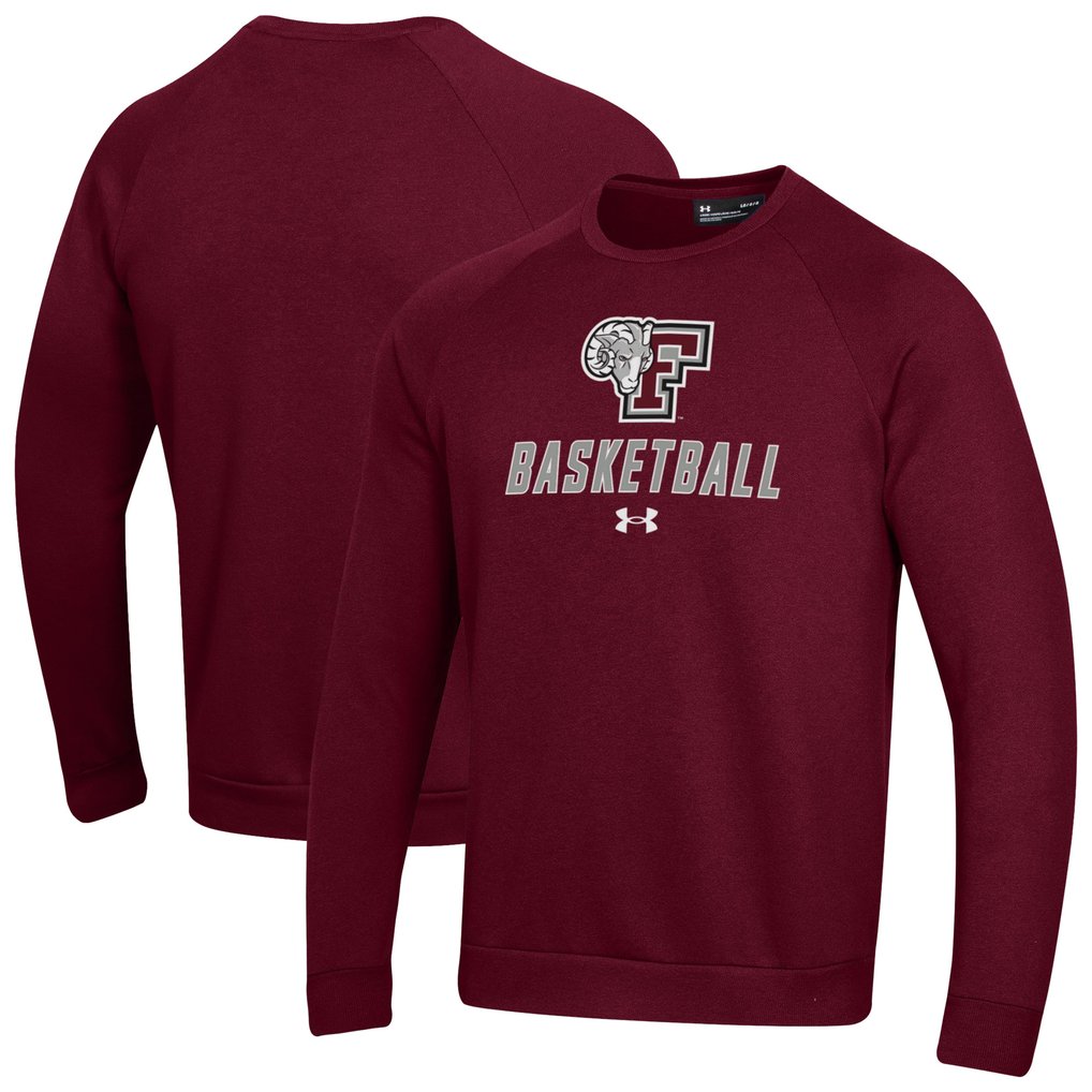 Fordham Rams Under Armour Raglan Basketball Rival Fleece Pullover Sweatshirt - Maroon
