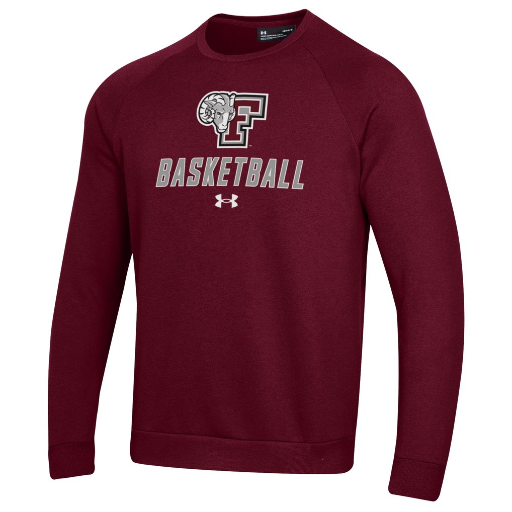  Fordham Rams Under Armour Raglan Basketball Rival Fleece Pullover Sweatshirt - Maroon