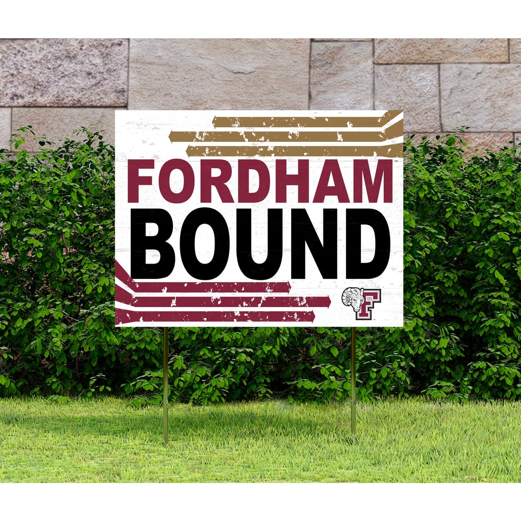 Fordham Rams 18" x 24" Bound Yard Sign - White