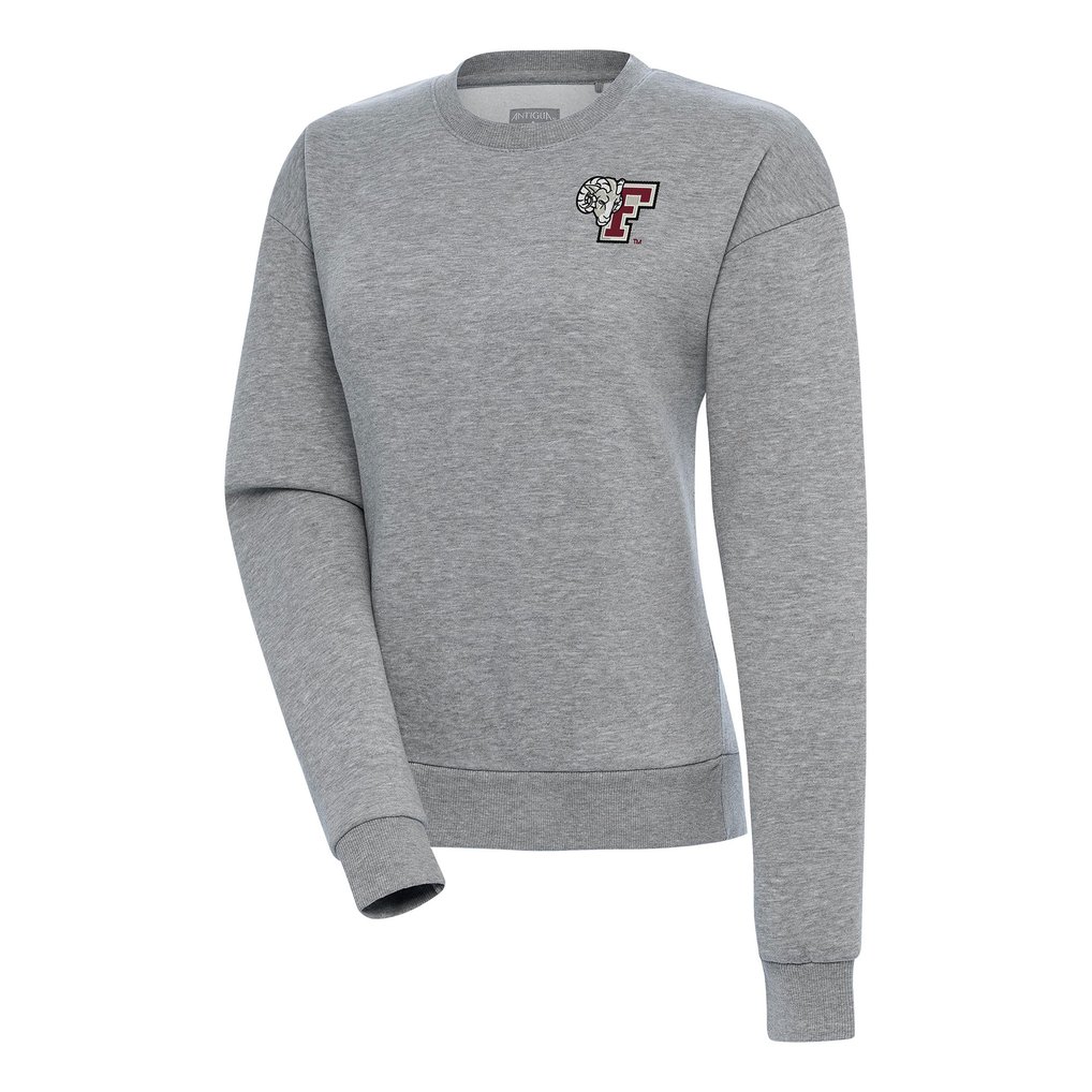 Fordham Rams Antigua Women's Victory Crewneck Pullover Sweatshirt - Heather Gray