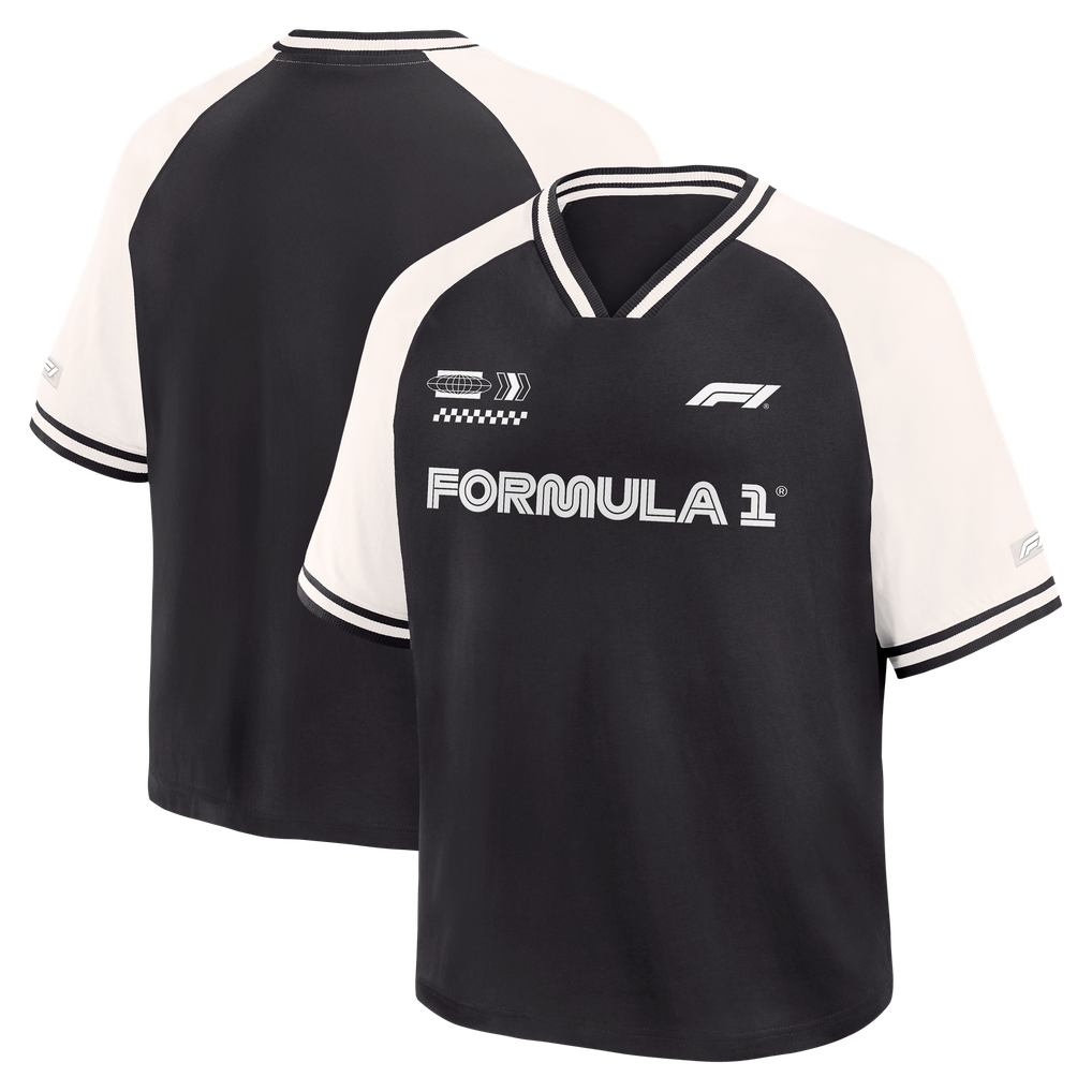 Formula 1 Fanatics Oversized Elements Raglan Boxy V-Neck Shirt - Phantom