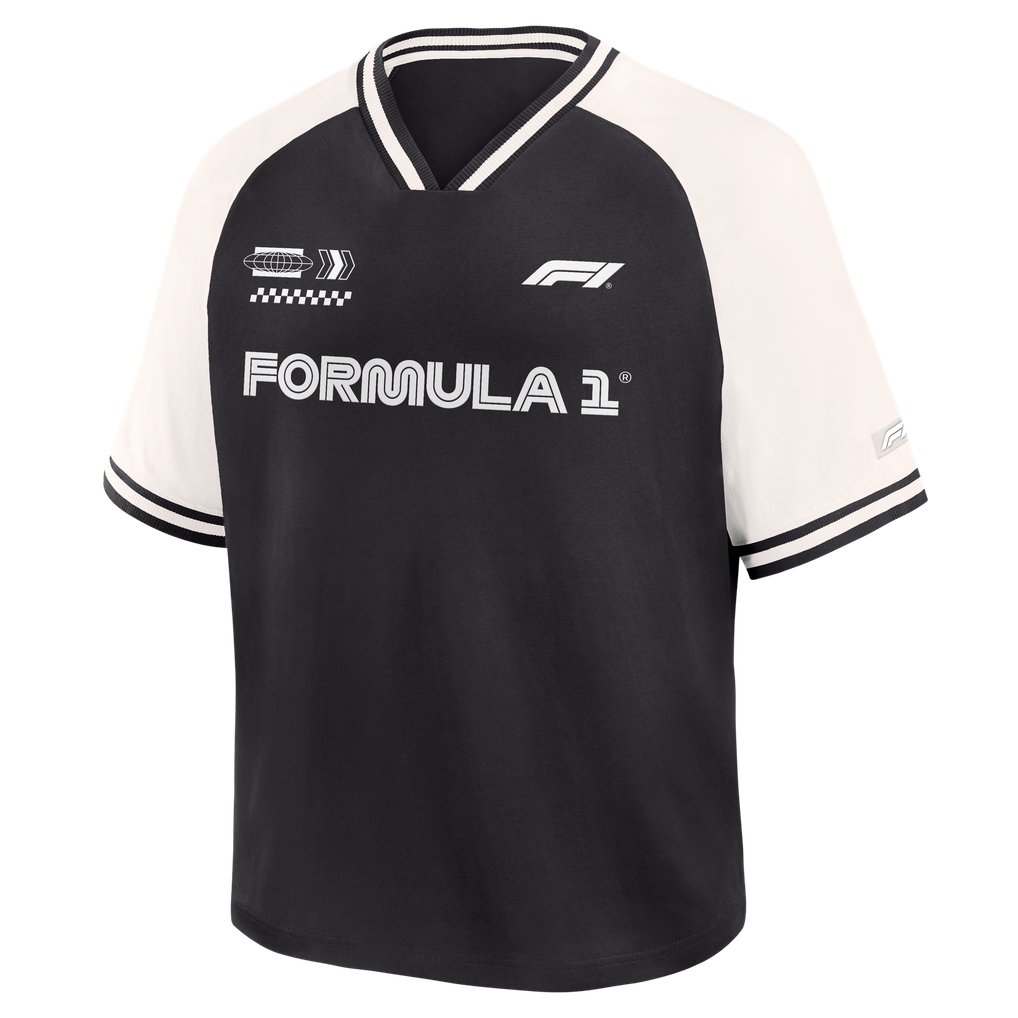 Formula 1 Fanatics Oversized Elements Raglan Boxy V-Neck Shirt - Phantom