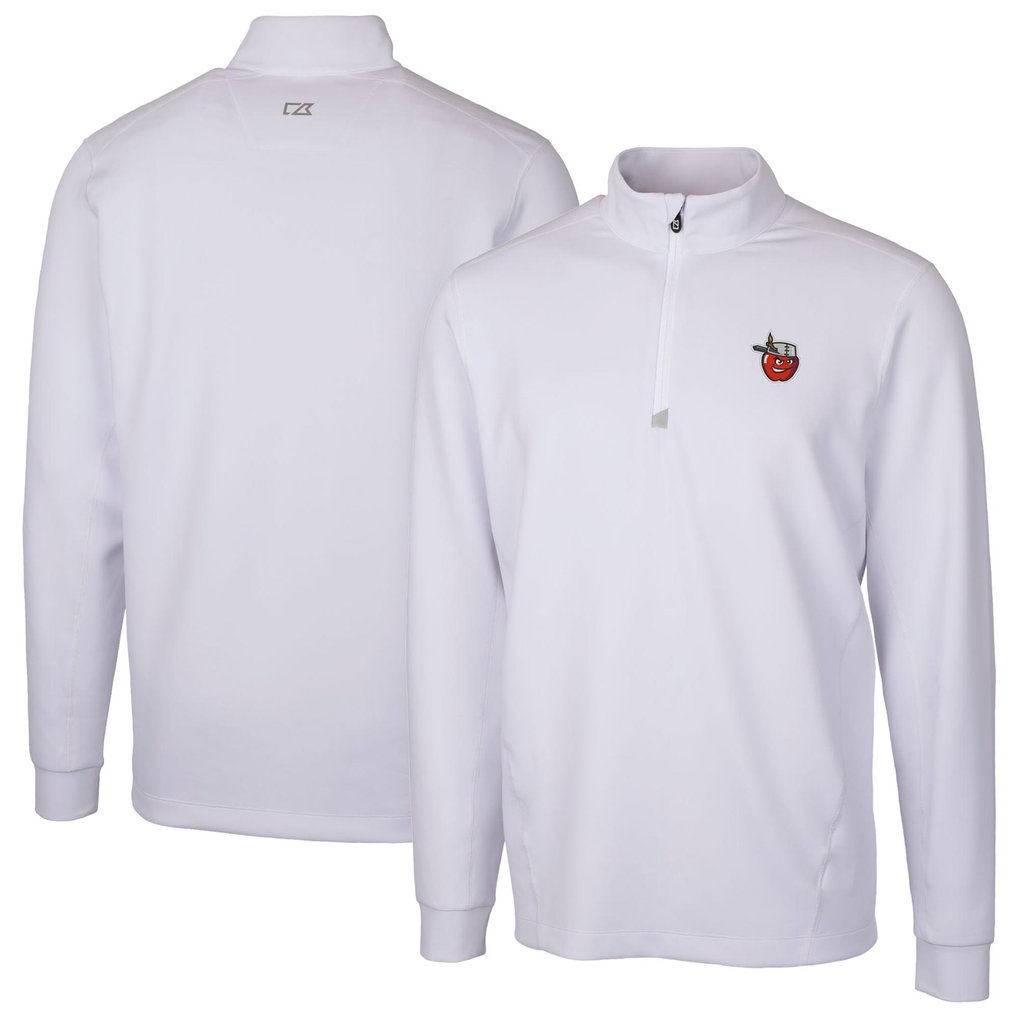 Fort Wayne TinCaps Cutter & Buck Traverse Stretch Quarter-Zip Pullover Top - White
