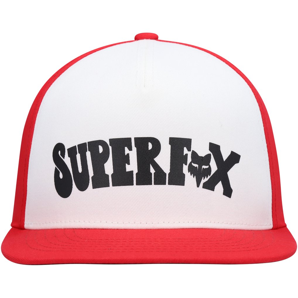 Fox Youth Super Trik Snapback Hat - White/Red