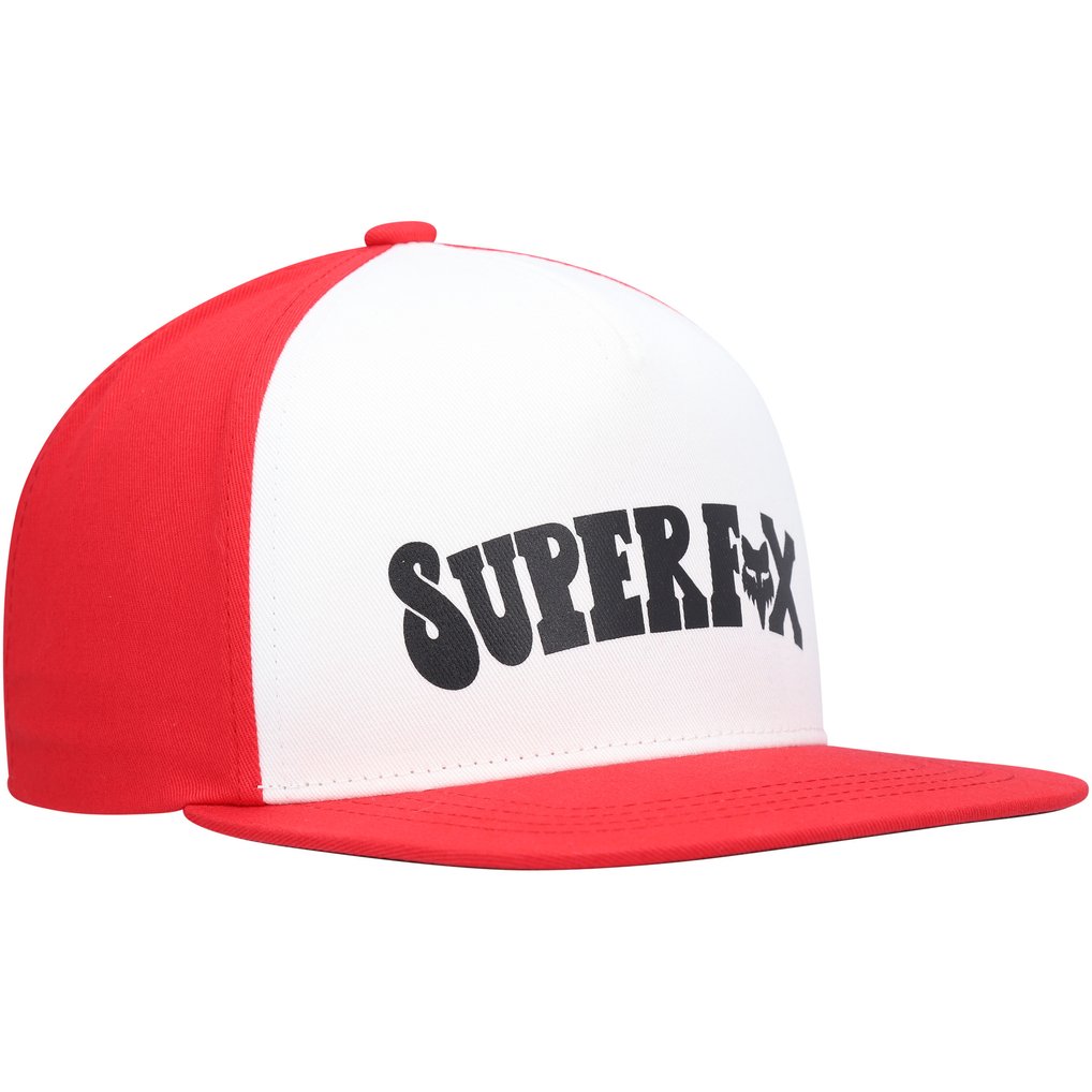 Fox Youth Super Trik Snapback Hat - White/Red