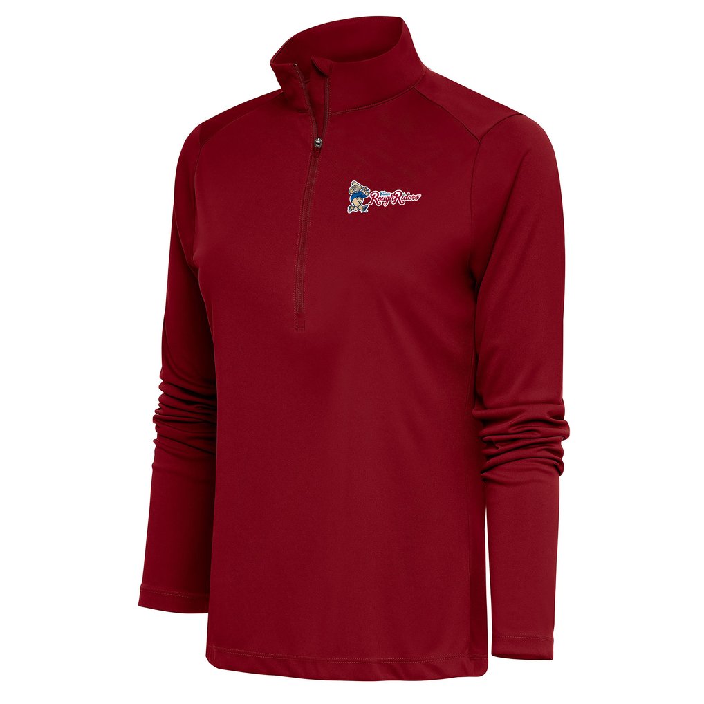  Frisco RoughRiders Antigua Women's Tribute Half-Zip Pullover Top - Cardinal