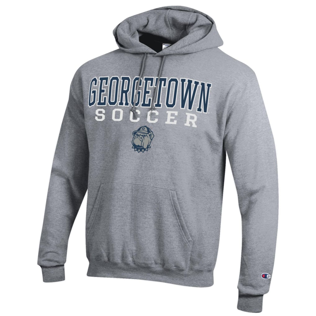 Georgetown Hoyas Champion Soccer Stack Logo Powerblend Pullover Hoodie - Heather Gray