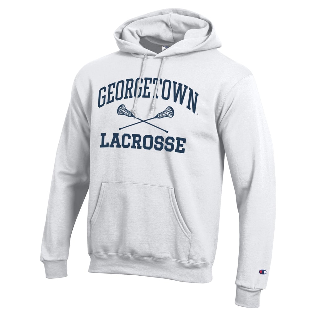 Georgetown Hoyas Champion Lacrosse Icon Powerblend Pullover Hoodie - White