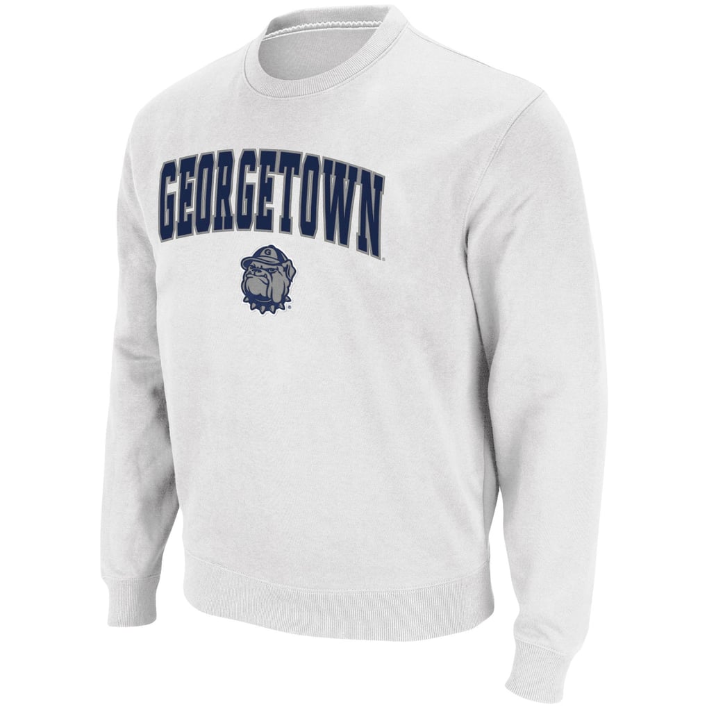 Georgetown Hoyas Colosseum Arch & Logo Tackle Twill Pullover Sweatshirt - White