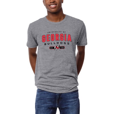 Georgia Bulldogs League Collegiate Wear  Victory Falls Tri-Blend T-Shirt - Heather Gray