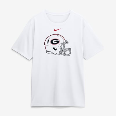 Georgia Bulldogs Nike Whiteout Helmet T-Shirt - White