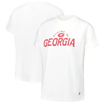 Georgia Bulldogs League Collegiate Wear Women's Slub Rolled Cuff T-Shirt - White