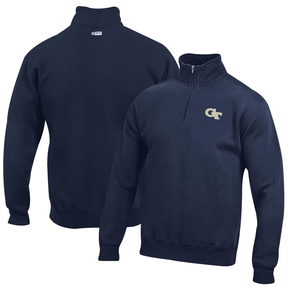 Georgia Tech Yellow Jackets Big Cotton Quarter-Zip Pullover Sweatshirt - Navy