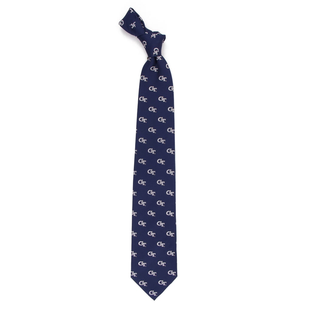 Georgia Tech Yellow Jackets Echo Woven Silk Tie - Navy