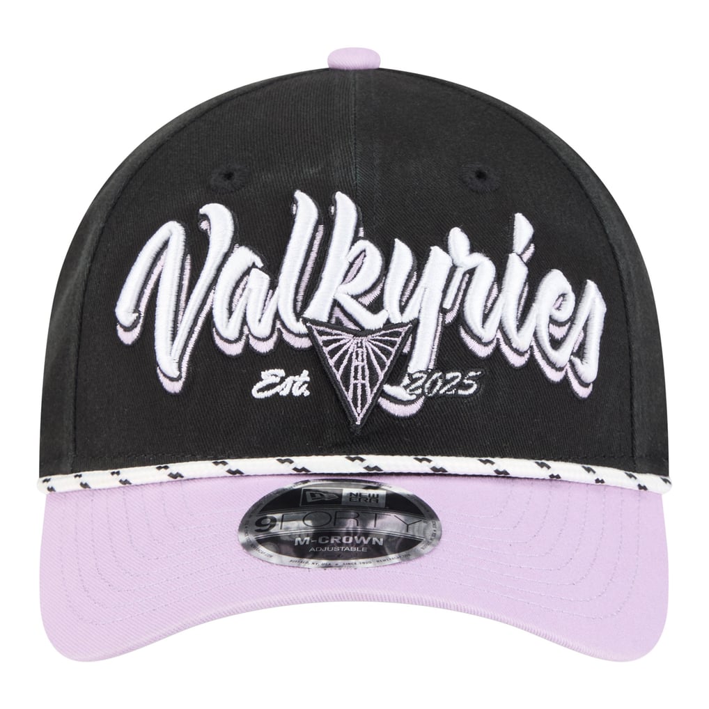  Golden State Valkyries New Era Unisex  Team Loyal Script Two-Tone M-Crown 9FORTY Adjustable Hat - Eclipse Black/Violet
