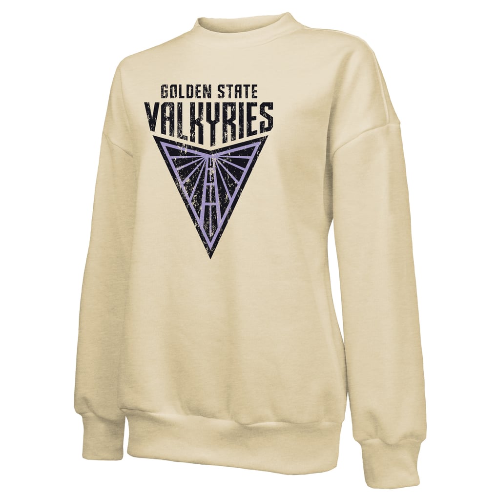 Golden State Valkyries Majestic Threads Women's Primary Logo Drop Shoulder Tri-Blend Pullover Sweatshirt - Cream