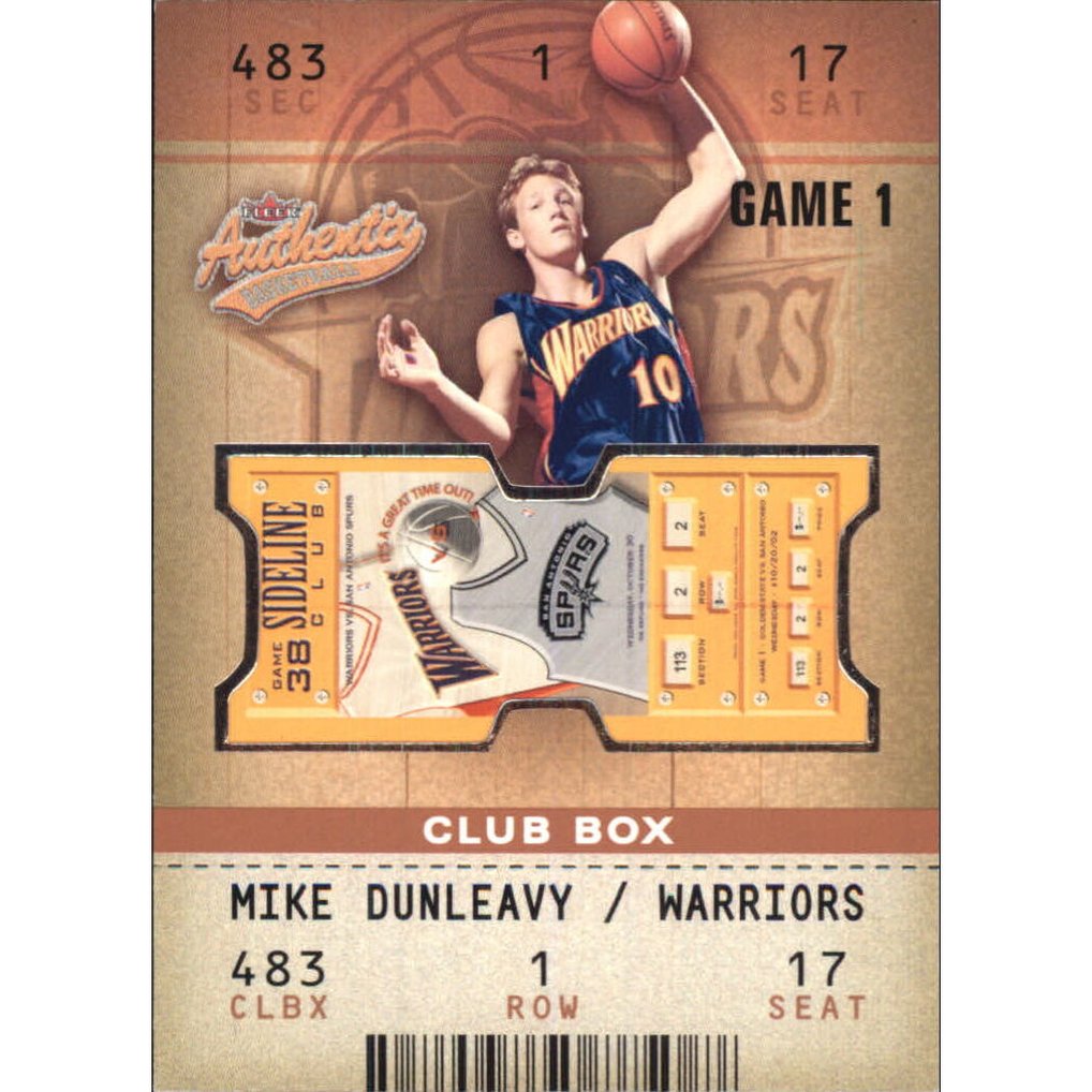 2002-03 Fleer Authentix Club #103 Mike Dunleavy