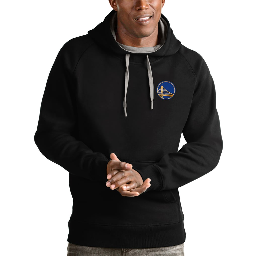 Golden State Warriors Antigua Victory Pullover Hoodie - Black