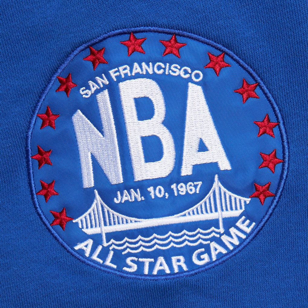 Golden State Warriors Mitchell & Ness Hardwood Classics All Over 4.0 Pullover Sweatshirt - Heather Gray