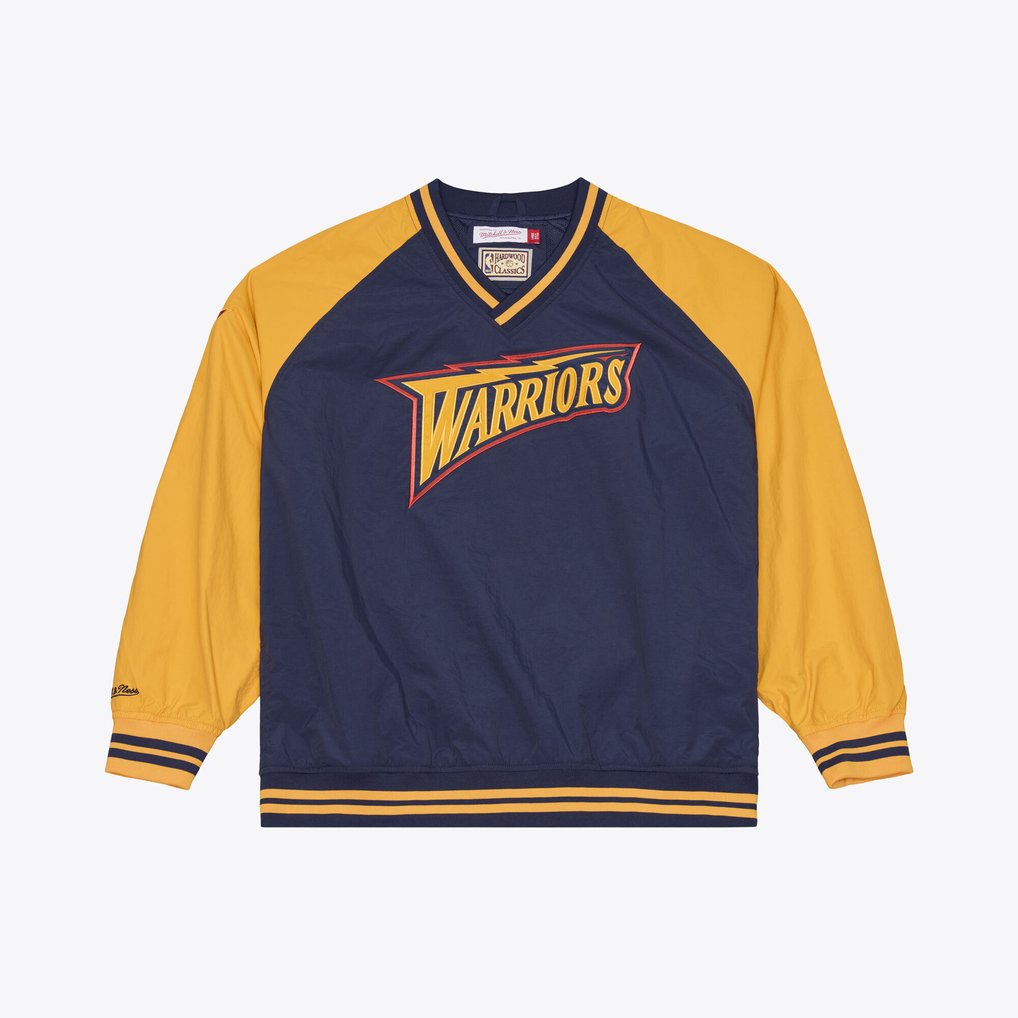 Golden State Warriors Mitchell & Ness Classic V-Neck Pullover Jacket - Navy