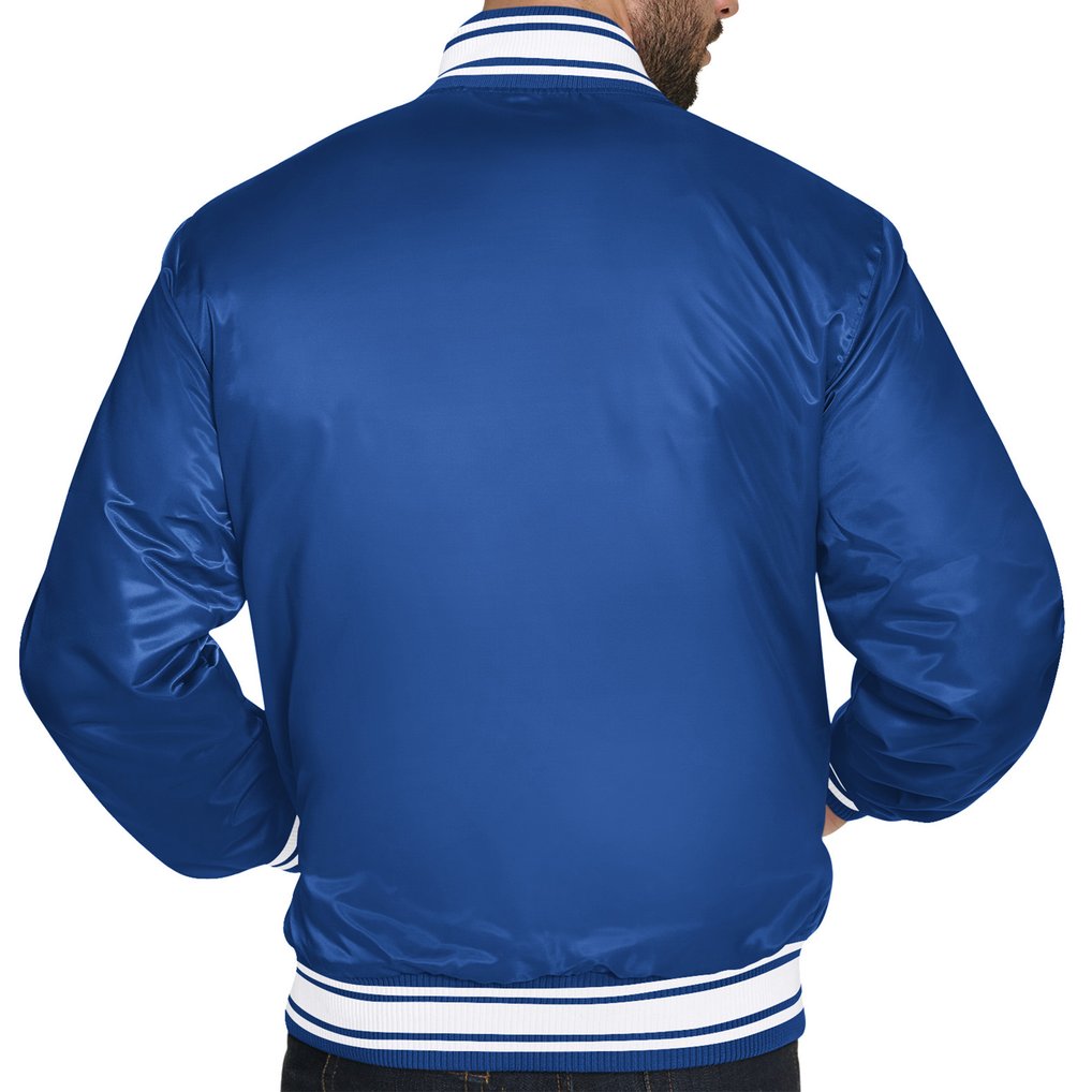 Golden State Warriors Starter Printed Team Logo Satin Varsity Full-Snap Jacket - Royal